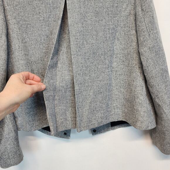 Halogen Full Zip Crosshatch Jacket Size M Gray Long Sleeve Minimalist Classic - Picture 10 of 14